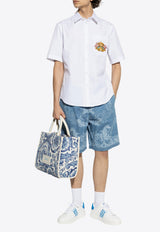 Embroidered Medusa Short-Sleeved Shirt