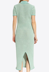 Crochet Knit Polo Maxi Dress