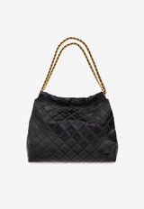 Tory Burch Fleming Drawstring Shoulder Bag Black 162450 0-001