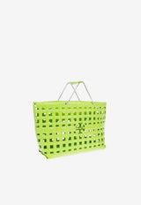 Ella Croc-Embossed Market Tote Bag
