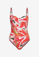 Floral Print One-Piece Swimsuit