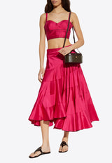 Asymmetric Flared Silk Skirt