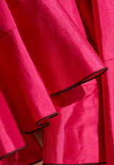 Asymmetric Flared Silk Skirt