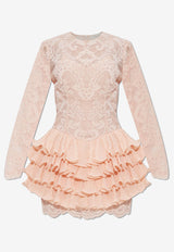 Crush Lace Frill Mini Dress