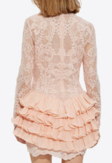 Crush Lace Frill Mini Dress