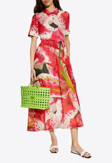 Floral Print Midi Shirt Dress