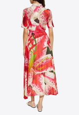 Floral Print Midi Shirt Dress