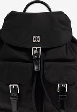 Tory Burch Virginia Logo Plaque Backpack Black 169165 0-001