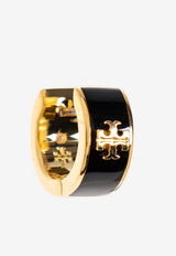 Kira Enamel Huggie Hoop Earrings