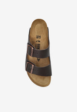 Birkenstock Arizona Double-Strap Leather Slides Brown 51103 0-DARK BROWN