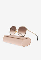 Chloé Charms Square Sunglasses Brown CH0288S 0-001