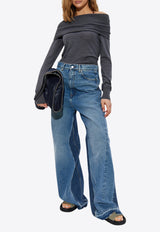 Off-Shoulder Wool Top