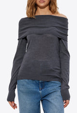Off-Shoulder Wool Top