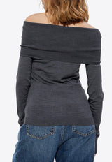 Off-Shoulder Wool Top