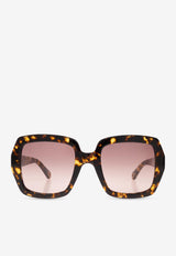 Chloé Marcie Square Sunglasses Burgundy CH0301S 0-002