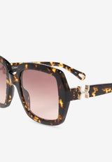 Chloé Marcie Square Sunglasses Burgundy CH0301S 0-002