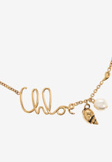Chloè Iconic Logo Shells Choker Necklace CHC25UFO56 SYP-9DC