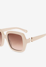 Chloé Marcie Square Sunglasses Brown CH0301S 0-003