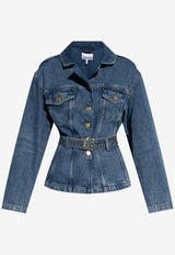 Belted Button-Up Denim Jacket