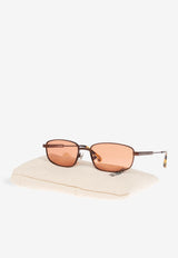 Jacquemus Sera Rectangular Sunglasses Pink JAC121 0-C2SUN