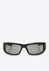 Jacquemus Aero Rectangular-Frame Sunglasses Gray JAC132 0-C1SUN