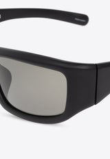 Jacquemus Aero Rectangular-Frame Sunglasses Gray JAC132 0-C1SUN