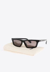Jacquemus Trapezi Rectangular Sunglasses Gray JAC136 0-C1SUN