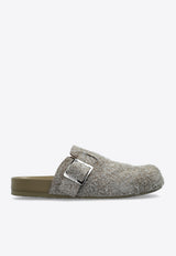 Ease Buckle Brushed Suede Mules