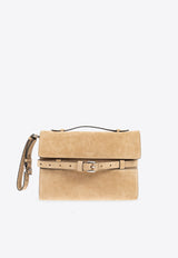 Moschino Tie Me Suede Top Handle Bag MC4190PP1M OF0-10A