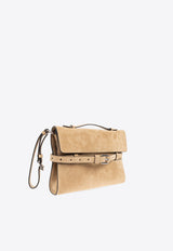 Moschino Tie Me Suede Top Handle Bag MC4190PP1M OF0-10A