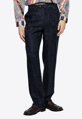 Paisley Jacquard Tailored Pants