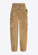 Washed Stretch Straight-Leg Pants