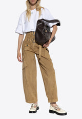 Washed Stretch Straight-Leg Pants