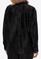 Floral Jacquard Satin Top