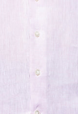 Pegaso Embroidered Long-Sleeved Linen Shirt