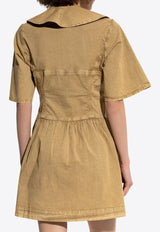 Washed Half-Zip Mini Dress