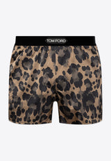 Leopard Print Silk Boxer Shorts