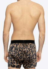 Leopard Print Silk Boxer Shorts