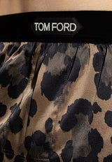 Leopard Print Silk Boxer Shorts