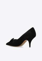 Gwen 70 Bow Court Suede Pumps
