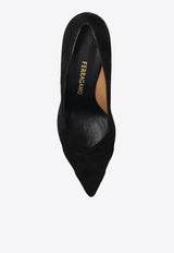 Gwen 70 Bow Court Suede Pumps