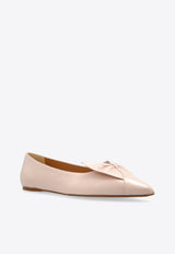 Gwen Pointed-Toe Leather Flats