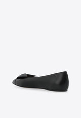 Gwen Pointed-Toe Leather Flats