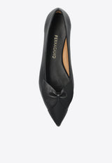 Gwen Pointed-Toe Leather Flats