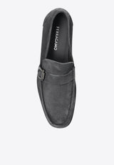 Caspian Gancini Plaque Leather Loafers