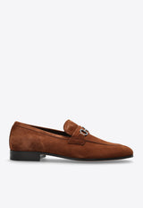 Balty Gancini Buckle Suede Loafers