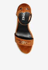 Versace Medusa '95 120 Wedge Sandals in Suede Brown 1014100 1A15226-1NI0V
