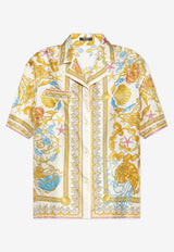 Underwater Barocco Print Silk Shirt