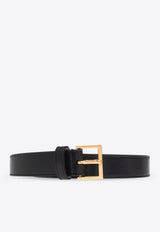 Logo Leather Thin Belt