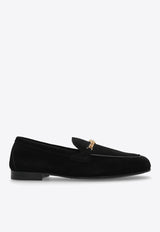 Medusa Chain Suede Loafers
